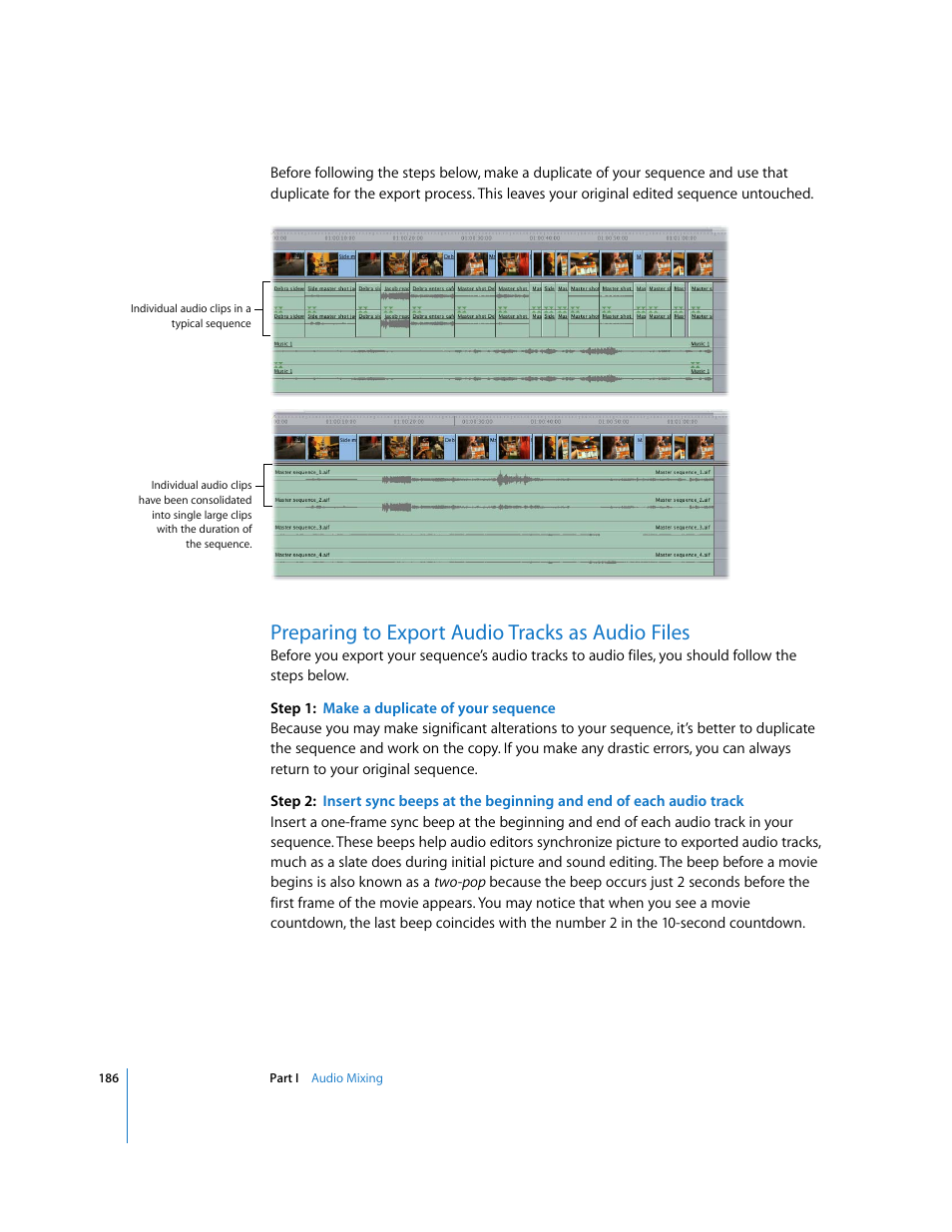 Preparing to export audio tracks as audio files | Apple Final Cut Pro 6 User Manual | Page 971 / 2033