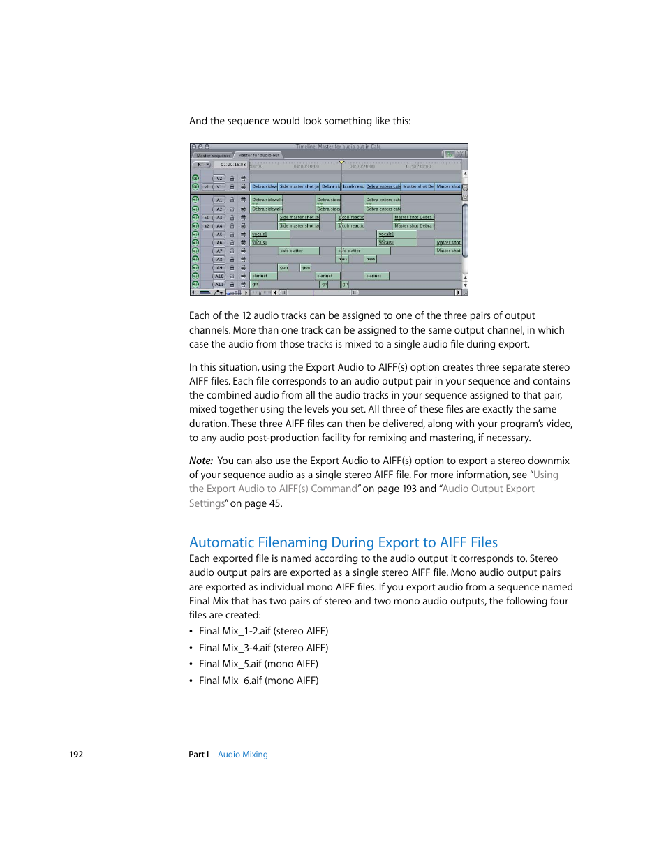 Automatic filenaming during export to aiff files | Apple Final Cut Pro 6 User Manual | Page 977 / 2033