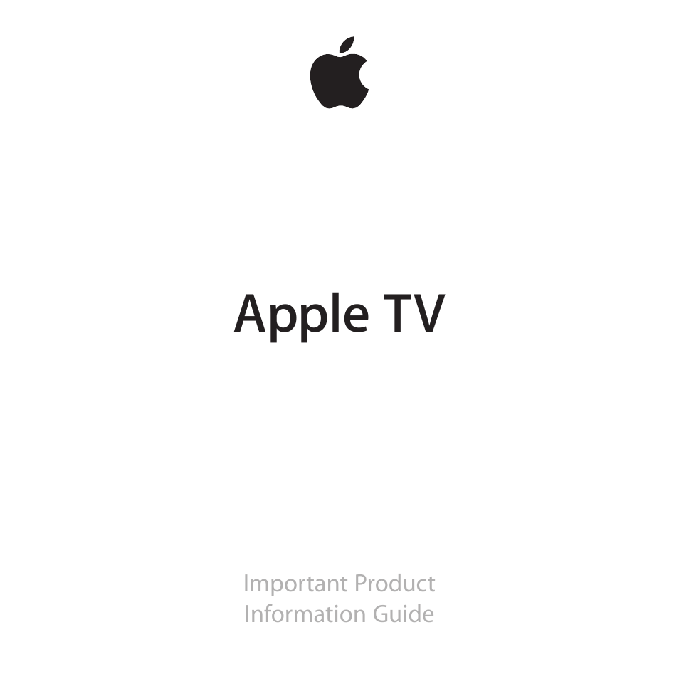 Apple TV (2nd generation) User Manual | 20 pages