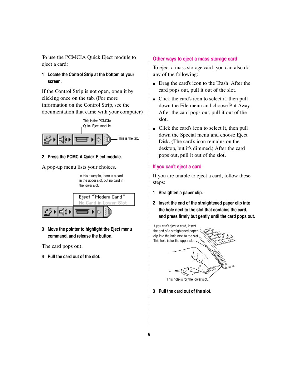 Apple PowerBook PCMCIA Expansion Module User Manual | Page 6 / 8