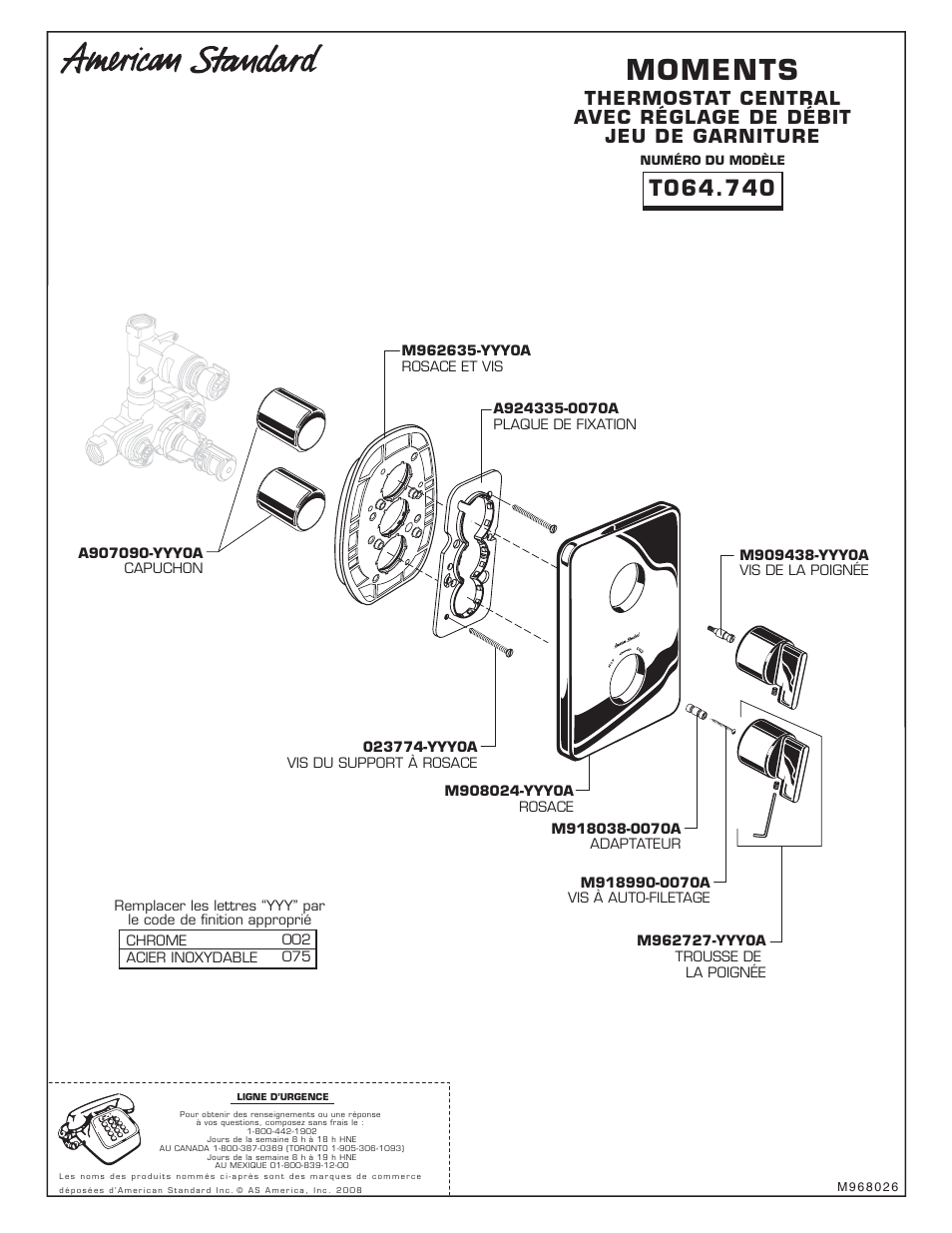 Moments | American Standard Moments T506.740 User Manual | Page 8 / 12