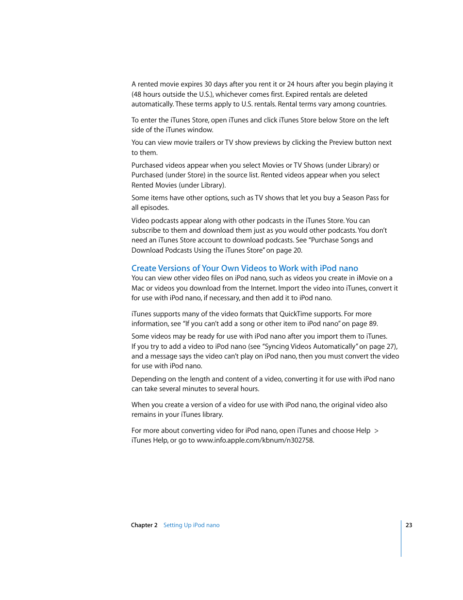 Apple iPod nano (5th generation) User Manual | Page 23 / 104