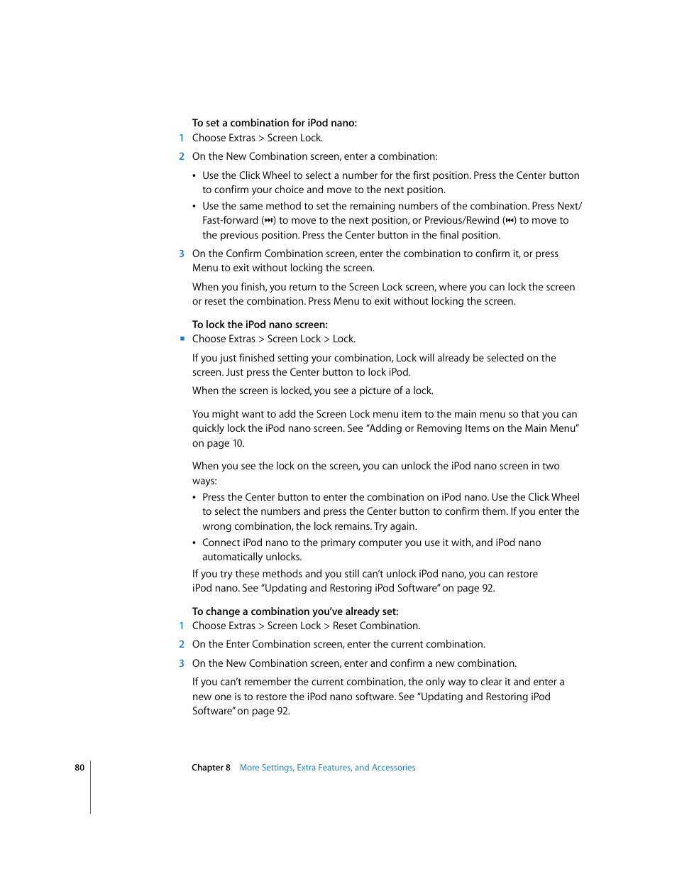 Apple iPod nano (5th generation) User Manual | Page 80 / 104