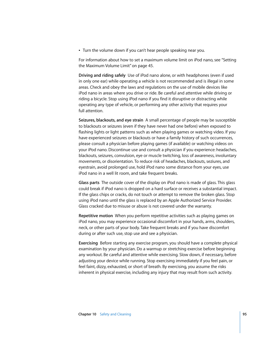 Apple iPod nano (5th generation) User Manual | Page 95 / 104