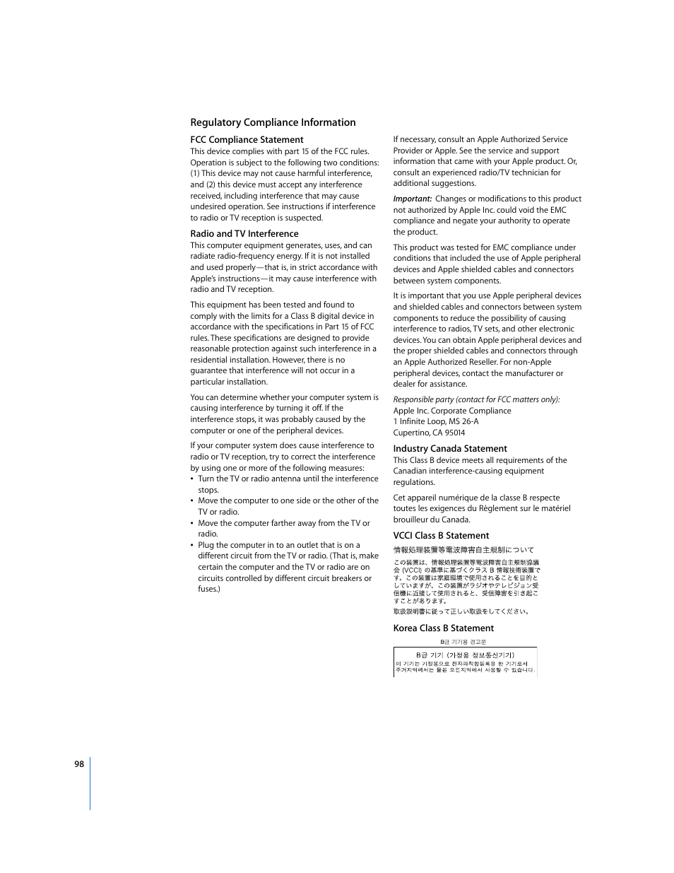 Regulatory compliance information | Apple iPod nano (5th generation) User Manual | Page 98 / 104
