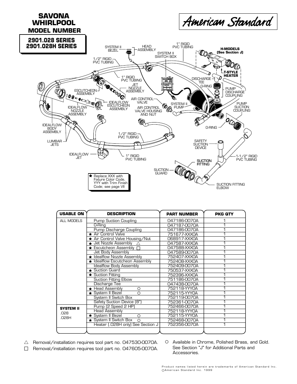 American Standard 2901.028 Series User Manual | 1 page