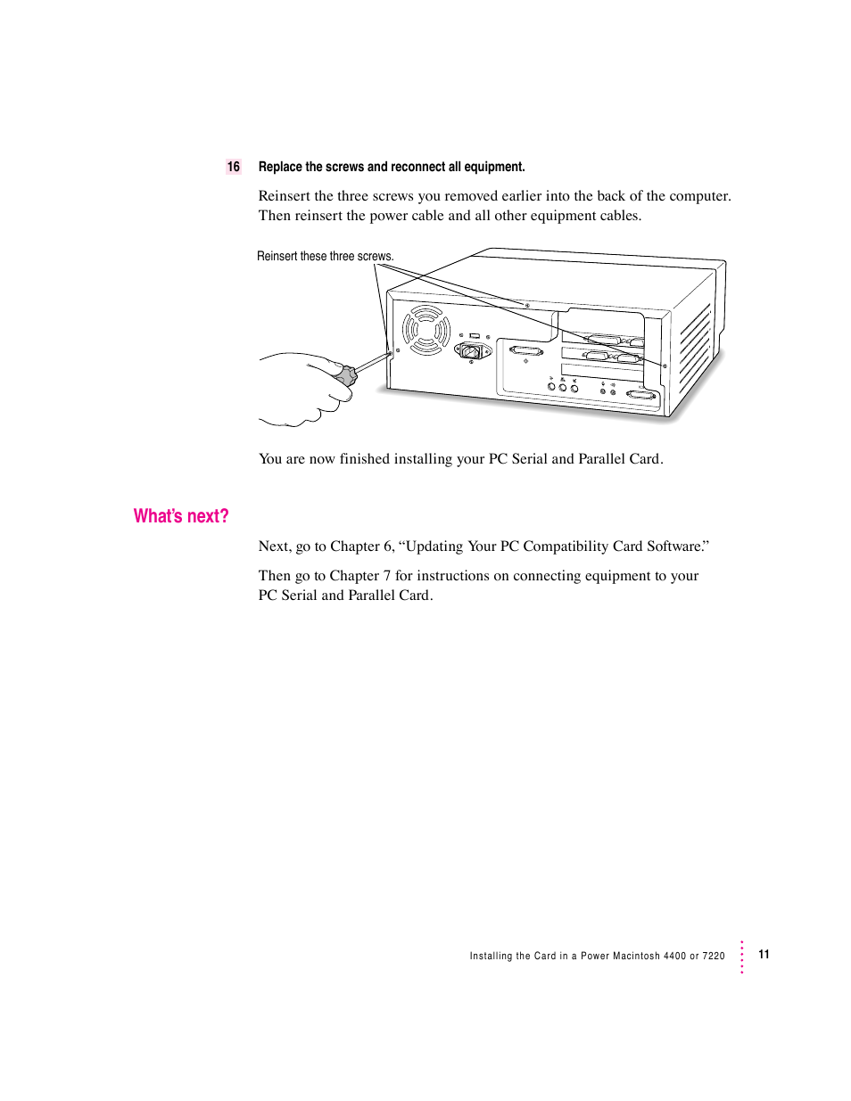 What’s next | Apple PC Serial and Parallel Card User Manual | Page 11 / 84