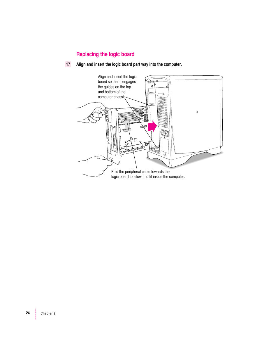 Replacing the logic board | Apple PC Serial and Parallel Card User Manual | Page 24 / 84