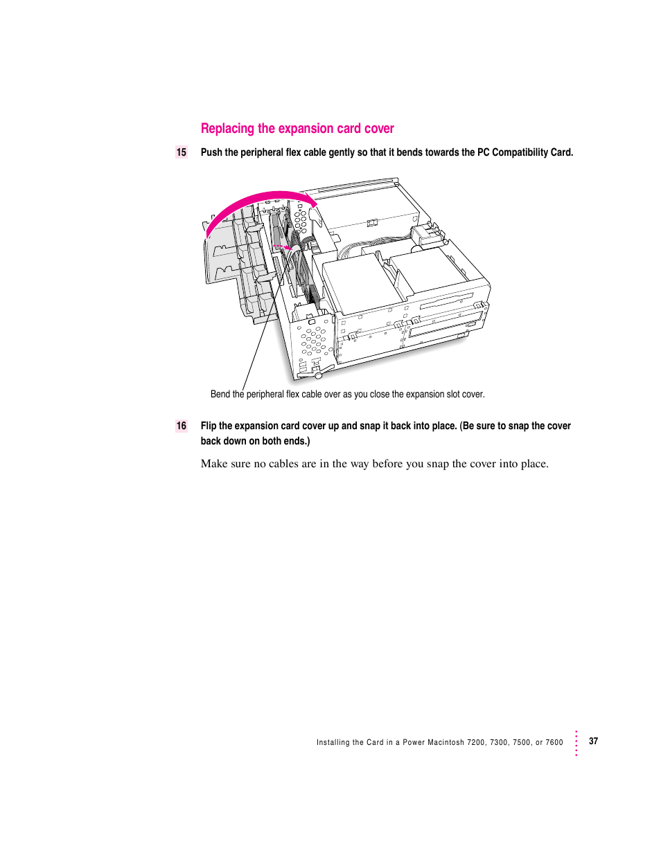 Replacing the expansion card cover | Apple PC Serial and Parallel Card User Manual | Page 37 / 84