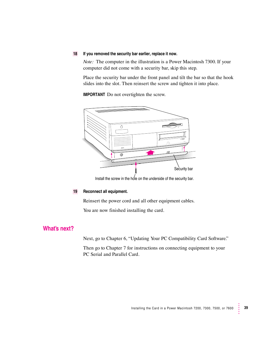 What’s next | Apple PC Serial and Parallel Card User Manual | Page 39 / 84