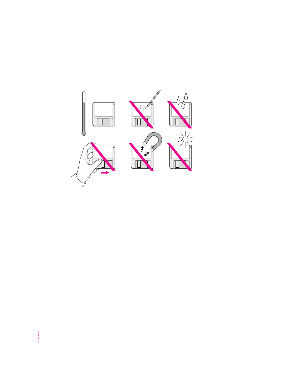 Handling floppy disks | Apple PowerBook (Duo, 2300 Series) User Manual | Page 141 / 161