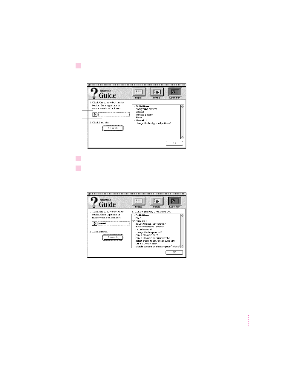 Getting answers with the look for button | Apple PowerBook (Duo, 2300 Series) User Manual | Page 38 / 161