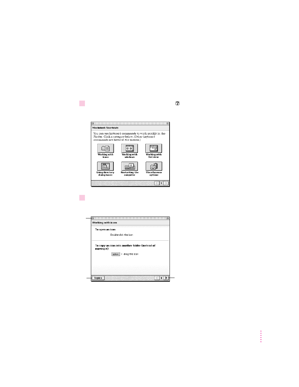 Learning useful shortcuts | Apple PowerBook (Duo, 2300 Series) User Manual | Page 42 / 161