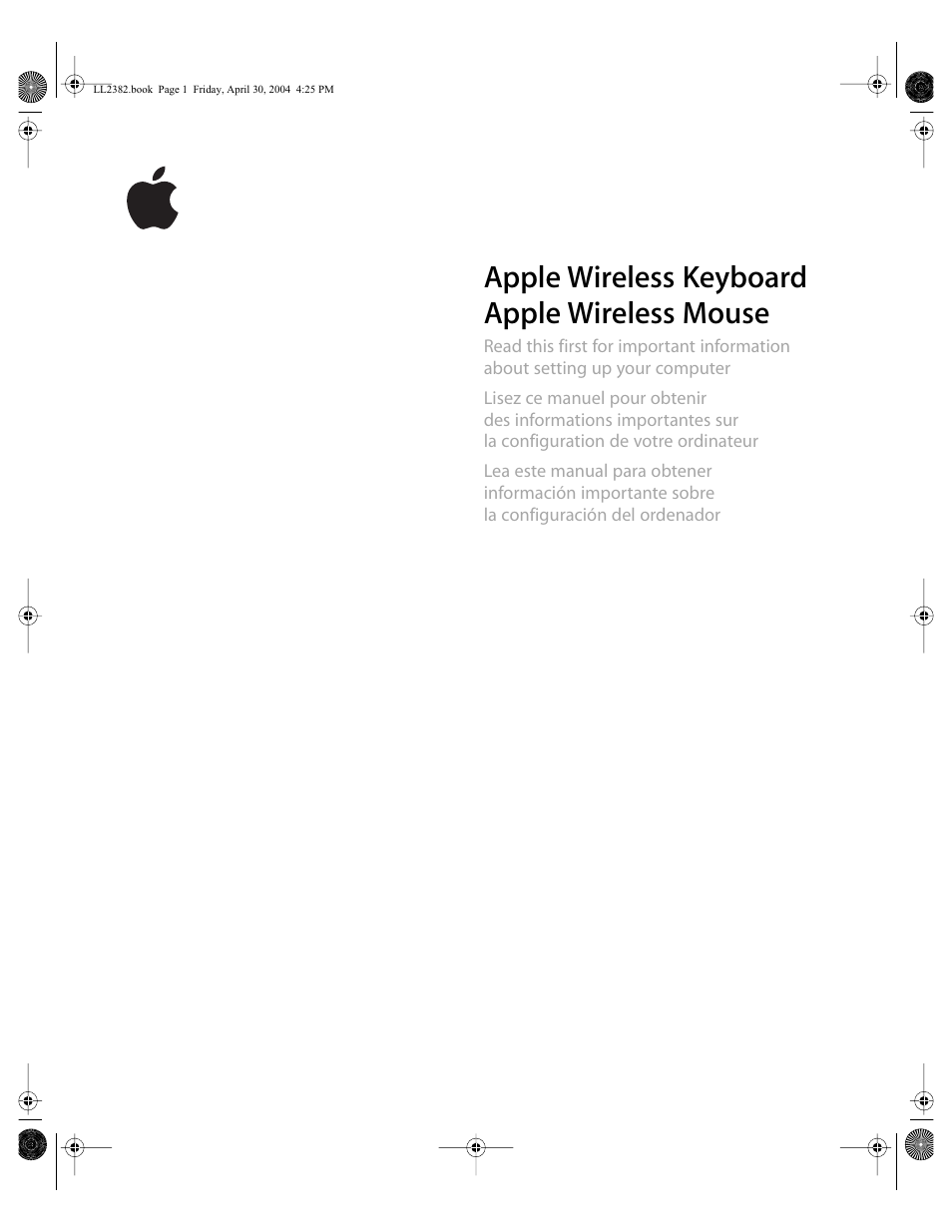 Apple Wireless Keyboard and Mouse User Manual | 20 pages