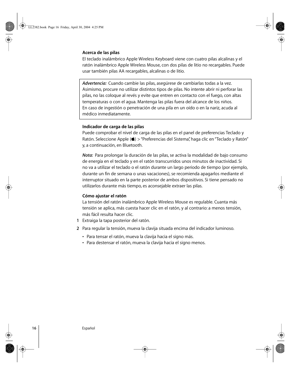 Apple Wireless Keyboard and Mouse User Manual | Page 16 / 20