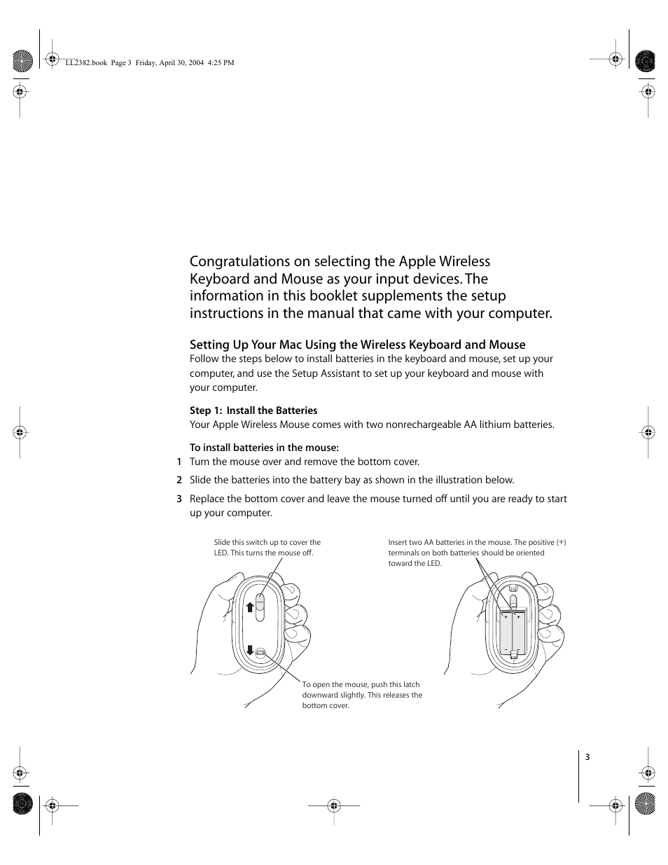 Apple Wireless Keyboard and Mouse User Manual | Page 3 / 20