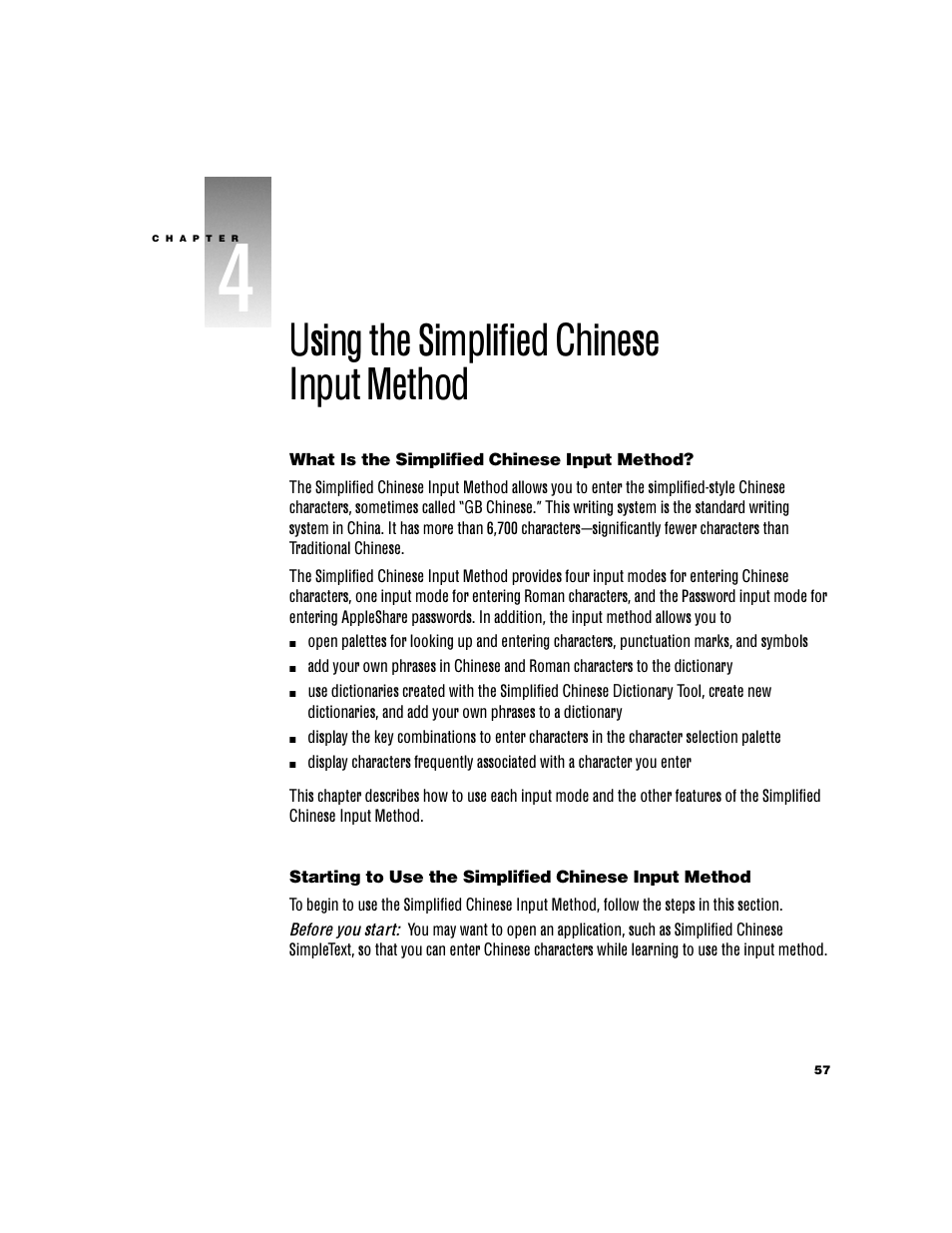 Using the simplified chinese input method | Apple Chinese Language Kit User Manual | Page 57 / 100