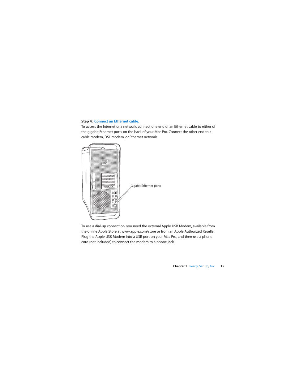 Step4: connect an ethernet cable | Apple Mac Pro (Early 2009) User Manual | Page 15 / 124