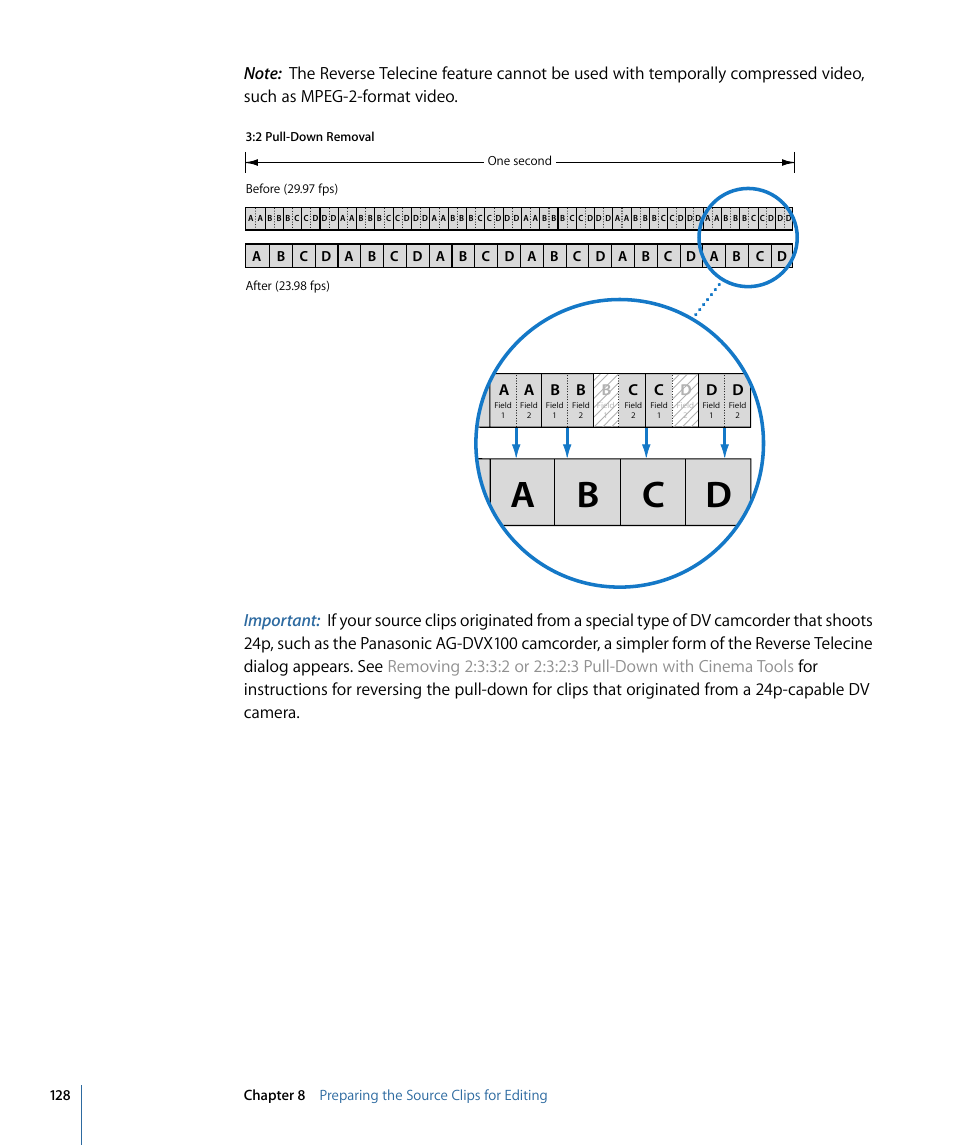 A b c d | Apple Cinema Tools 4 User Manual | Page 128 / 258