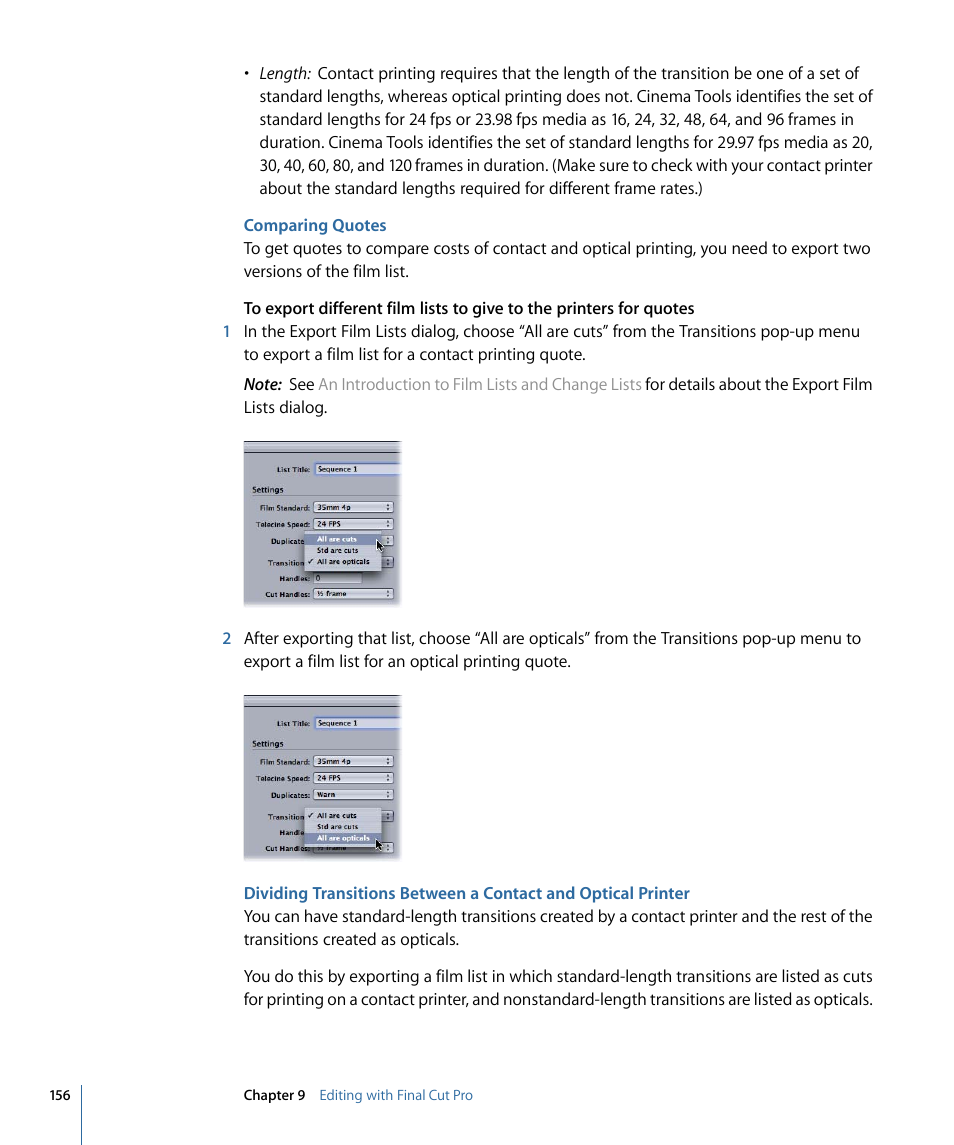 Comparing quotes | Apple Cinema Tools 4 User Manual | Page 156 / 258