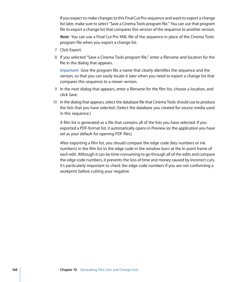 Apple Cinema Tools 4 User Manual | Page 168 / 258
