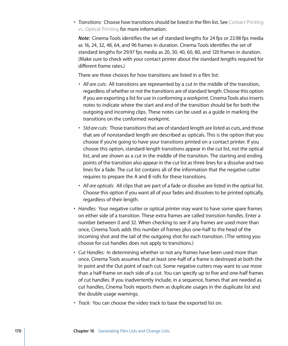 Apple Cinema Tools 4 User Manual | Page 170 / 258