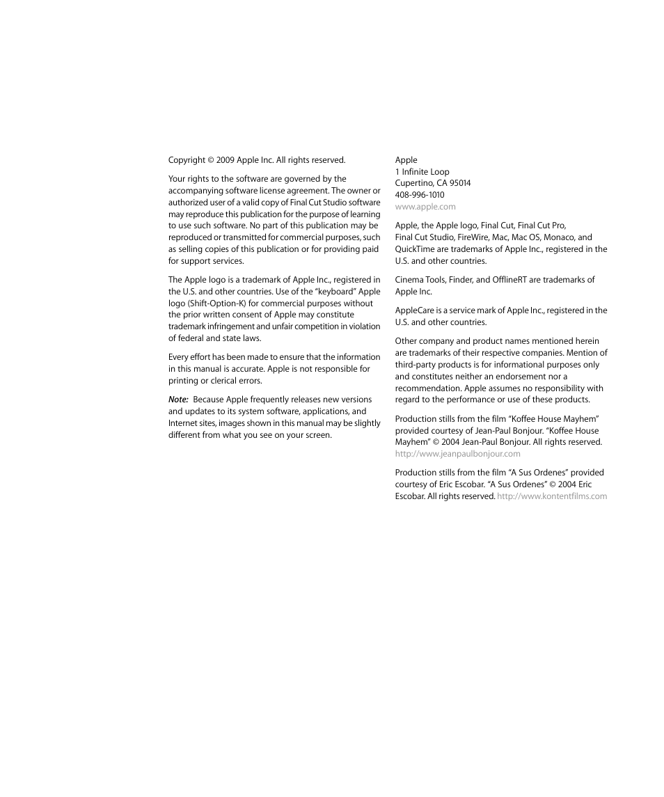 Apple Cinema Tools 4 User Manual | Page 2 / 258
