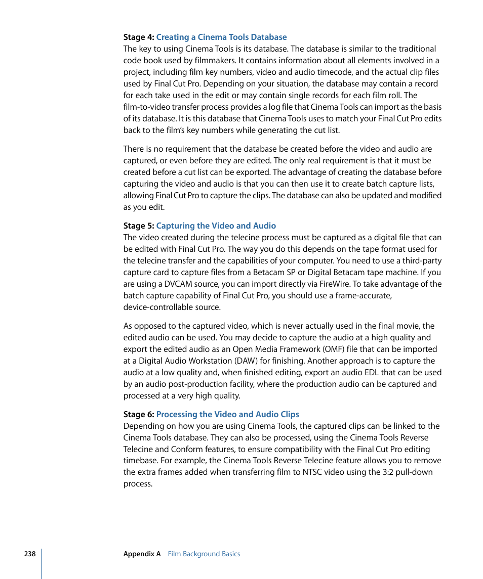 Apple Cinema Tools 4 User Manual | Page 238 / 258