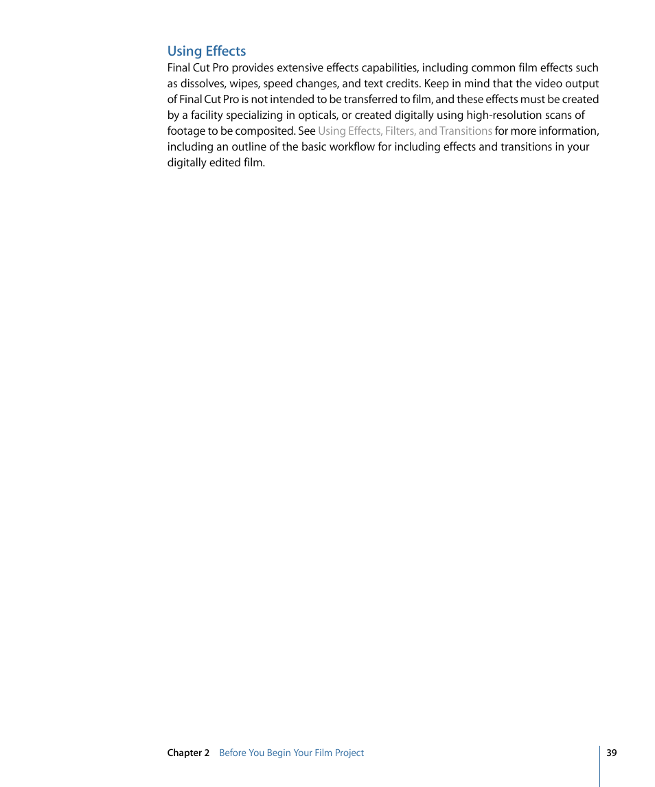 Using effects | Apple Cinema Tools 4 User Manual | Page 39 / 258