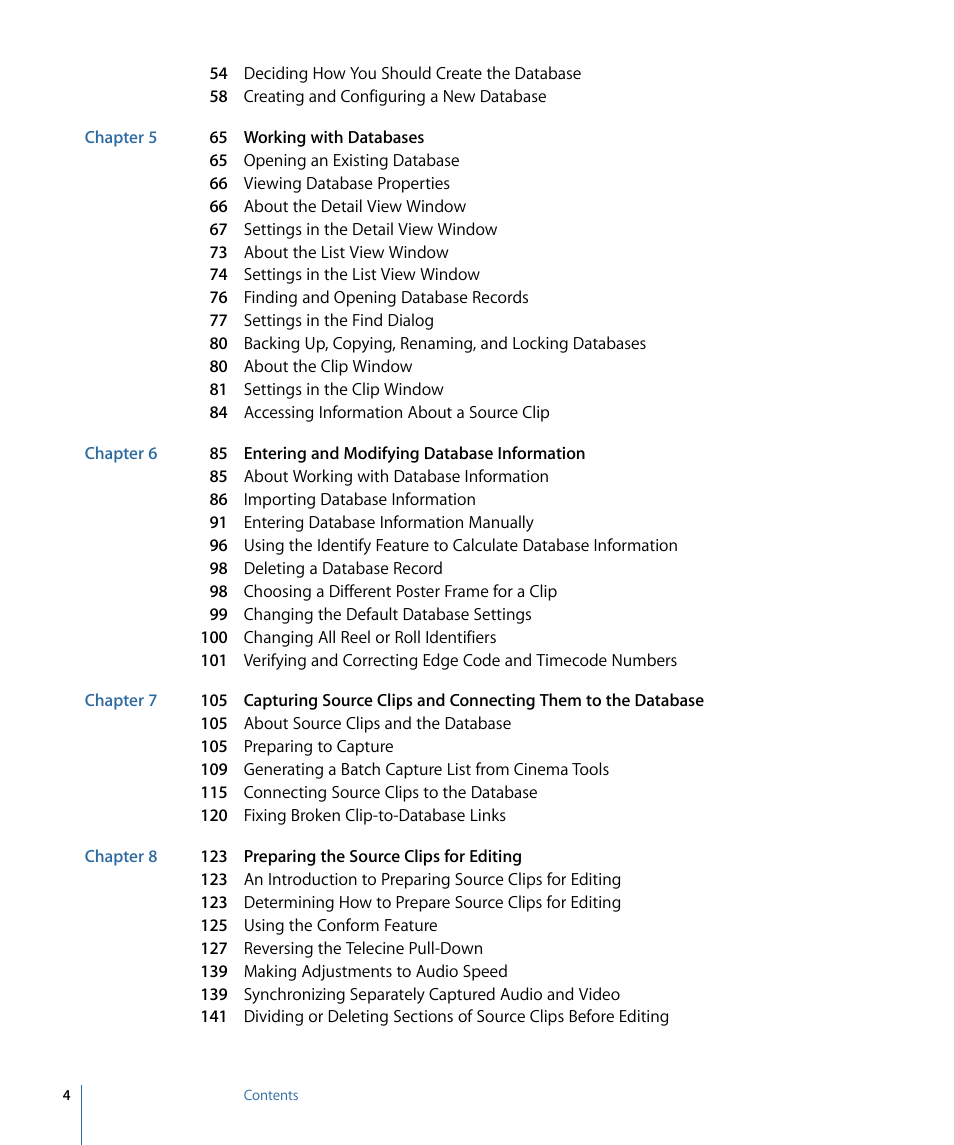 Apple Cinema Tools 4 User Manual | Page 4 / 258