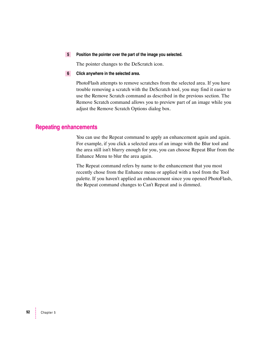 Repeating enhancements | Apple Macintosh PhotoFlash User Manual | Page 102 / 156