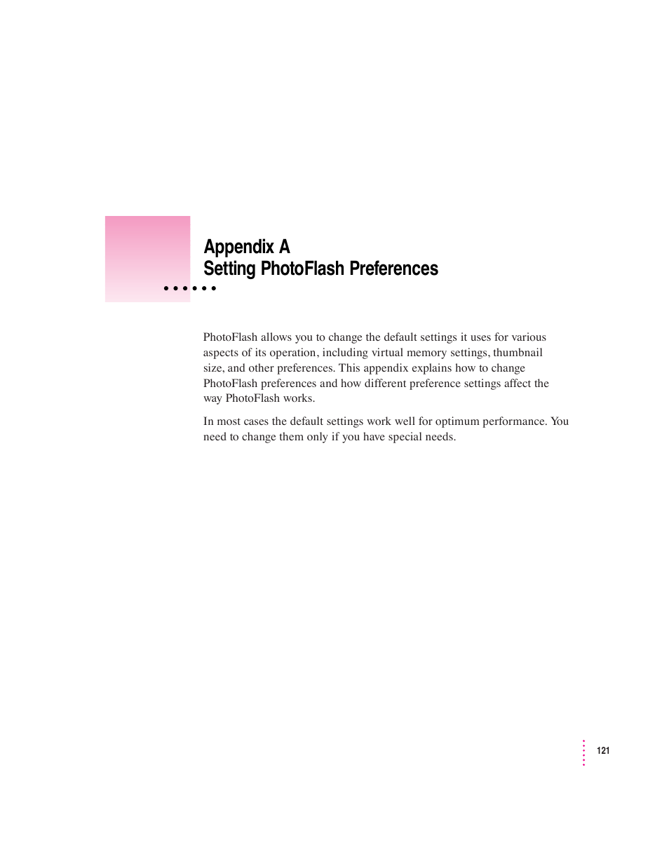 Appendix a setting photoflash preferences | Apple Macintosh PhotoFlash User Manual | Page 131 / 156