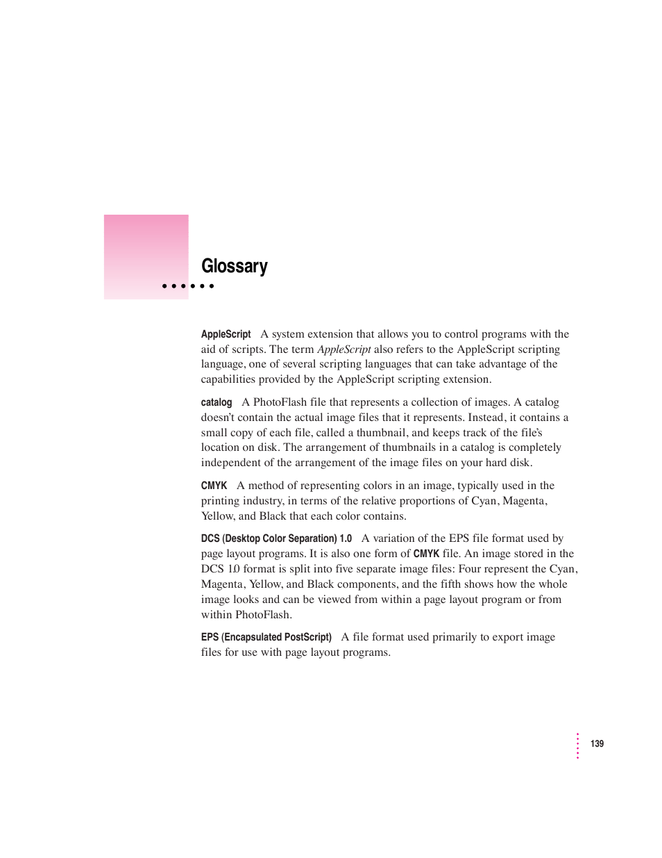 Glossary | Apple Macintosh PhotoFlash User Manual | Page 148 / 156