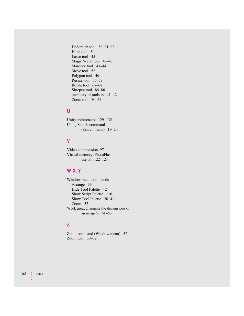 W, x, y | Apple Macintosh PhotoFlash User Manual | Page 155 / 156