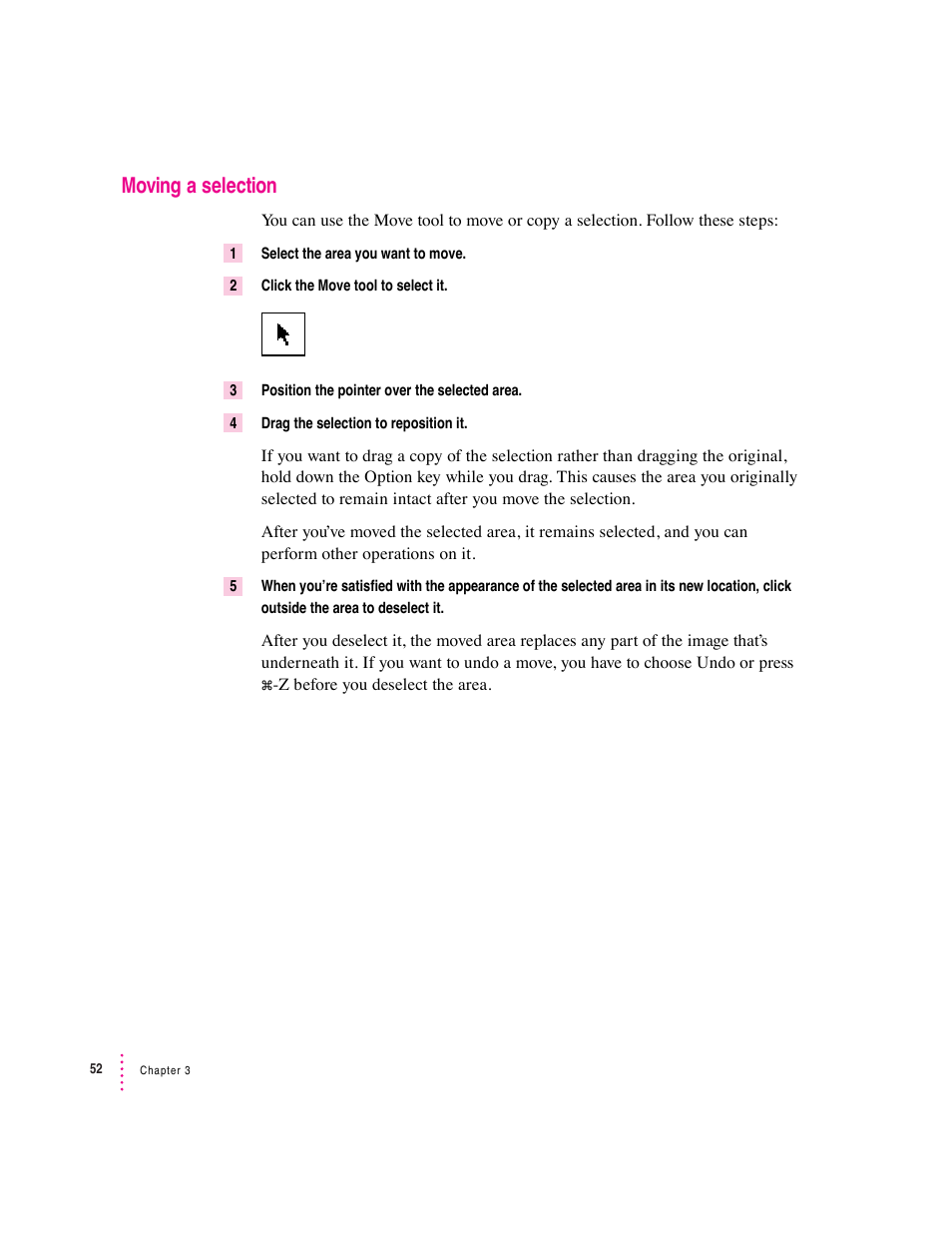 Moving a selection | Apple Macintosh PhotoFlash User Manual | Page 62 / 156