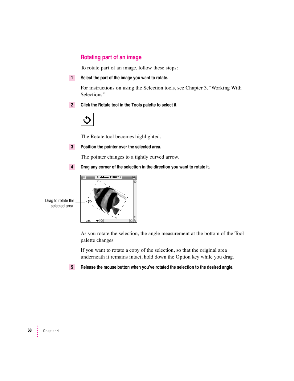 Rotating part of an image | Apple Macintosh PhotoFlash User Manual | Page 78 / 156