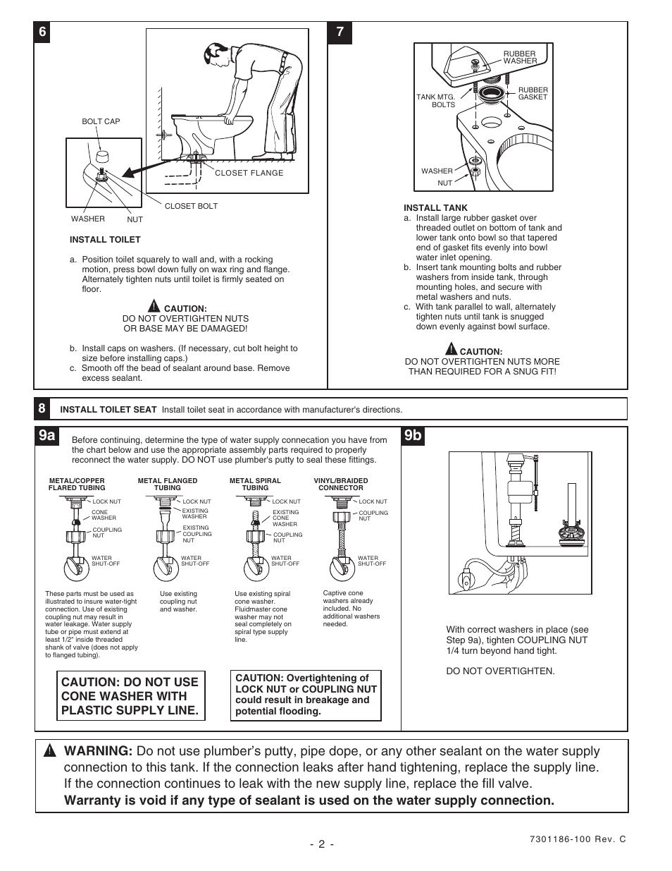 9a 9b | American Standard 2446 User Manual | Page 2 / 5