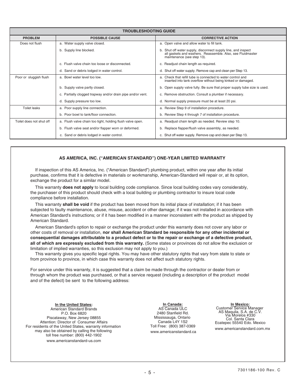 American Standard 2446 User Manual | Page 5 / 5