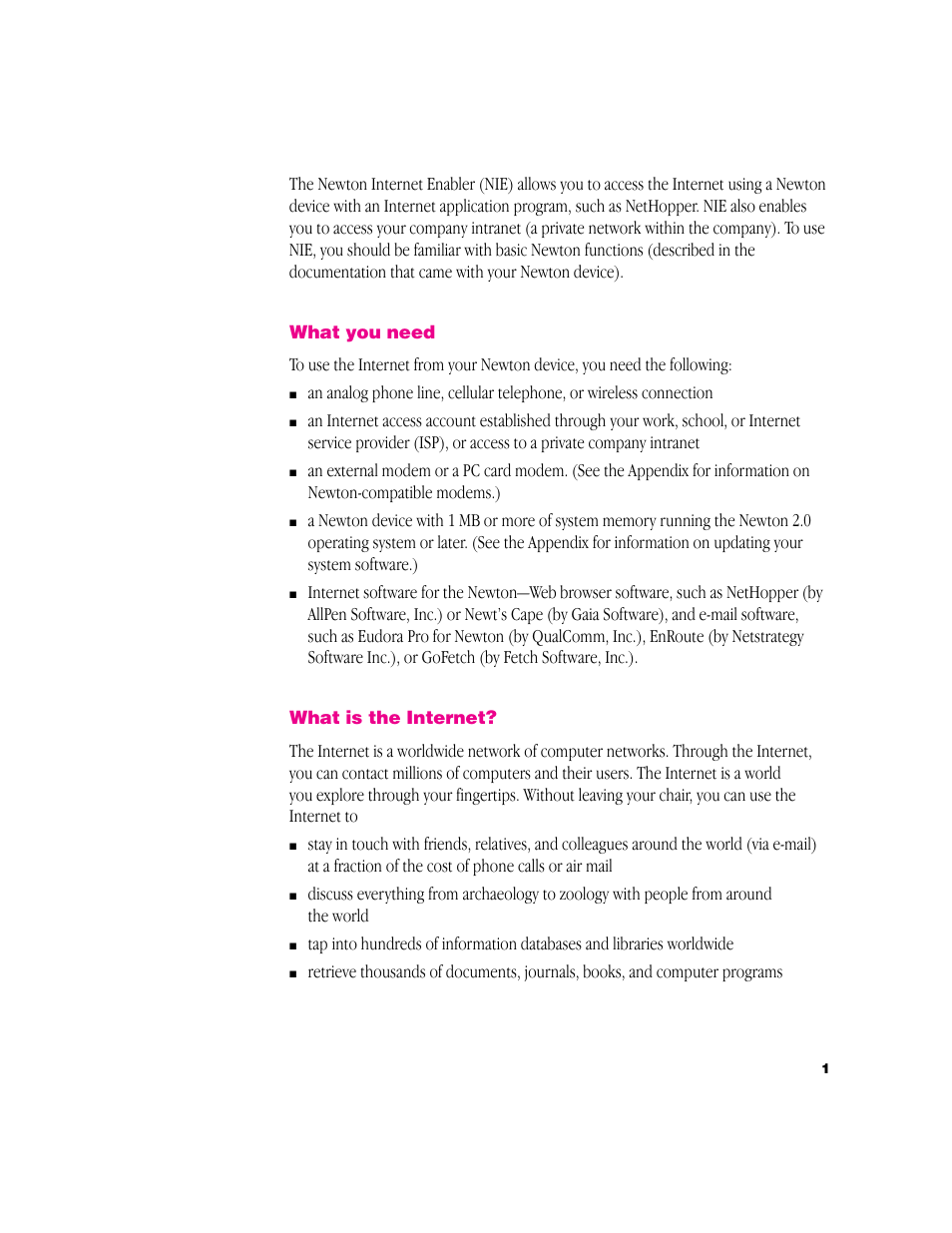 Apple Newton Internet Enabler User Manual | 29 pages