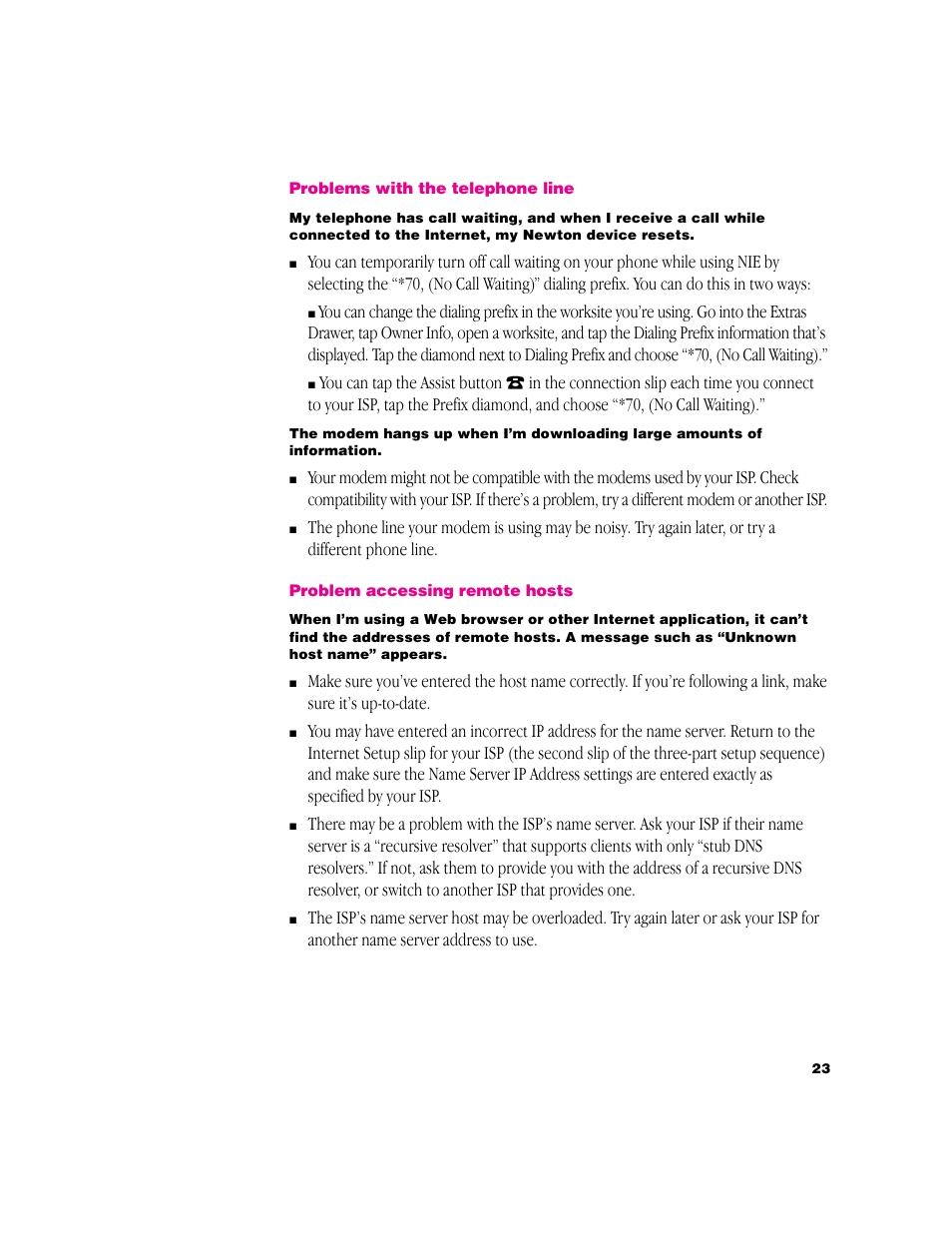 Apple Newton Internet Enabler User Manual | Page 23 / 29