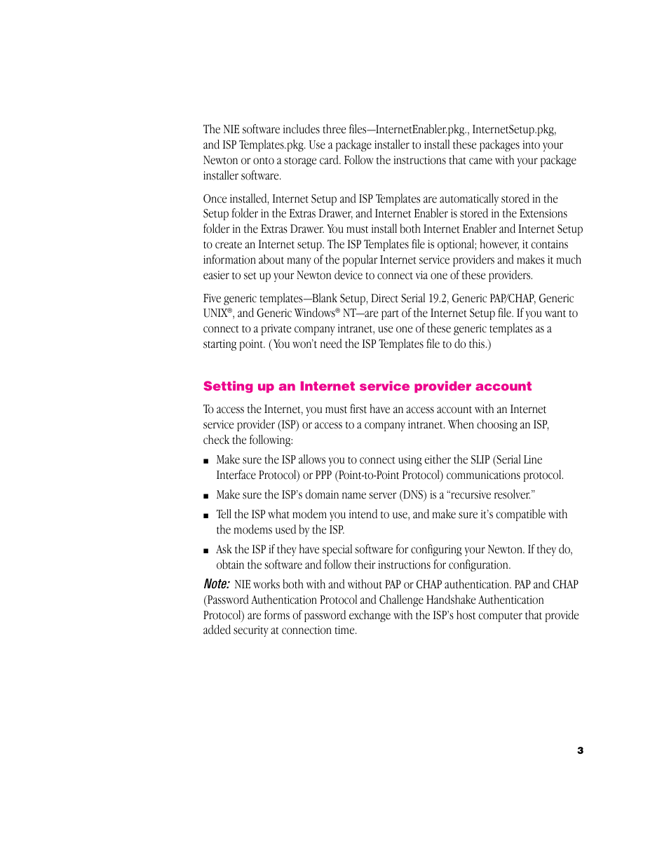 Apple Newton Internet Enabler User Manual | Page 3 / 29