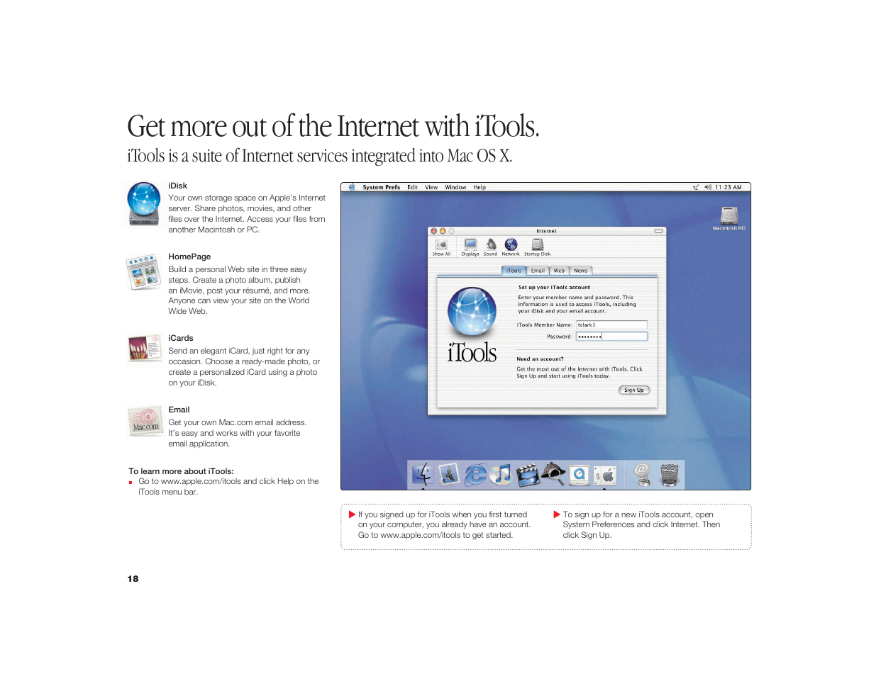 Get more out of the internet with itools | Apple iMac G4 Flat Panel 15-inch (Original) User Manual | Page 19 / 40