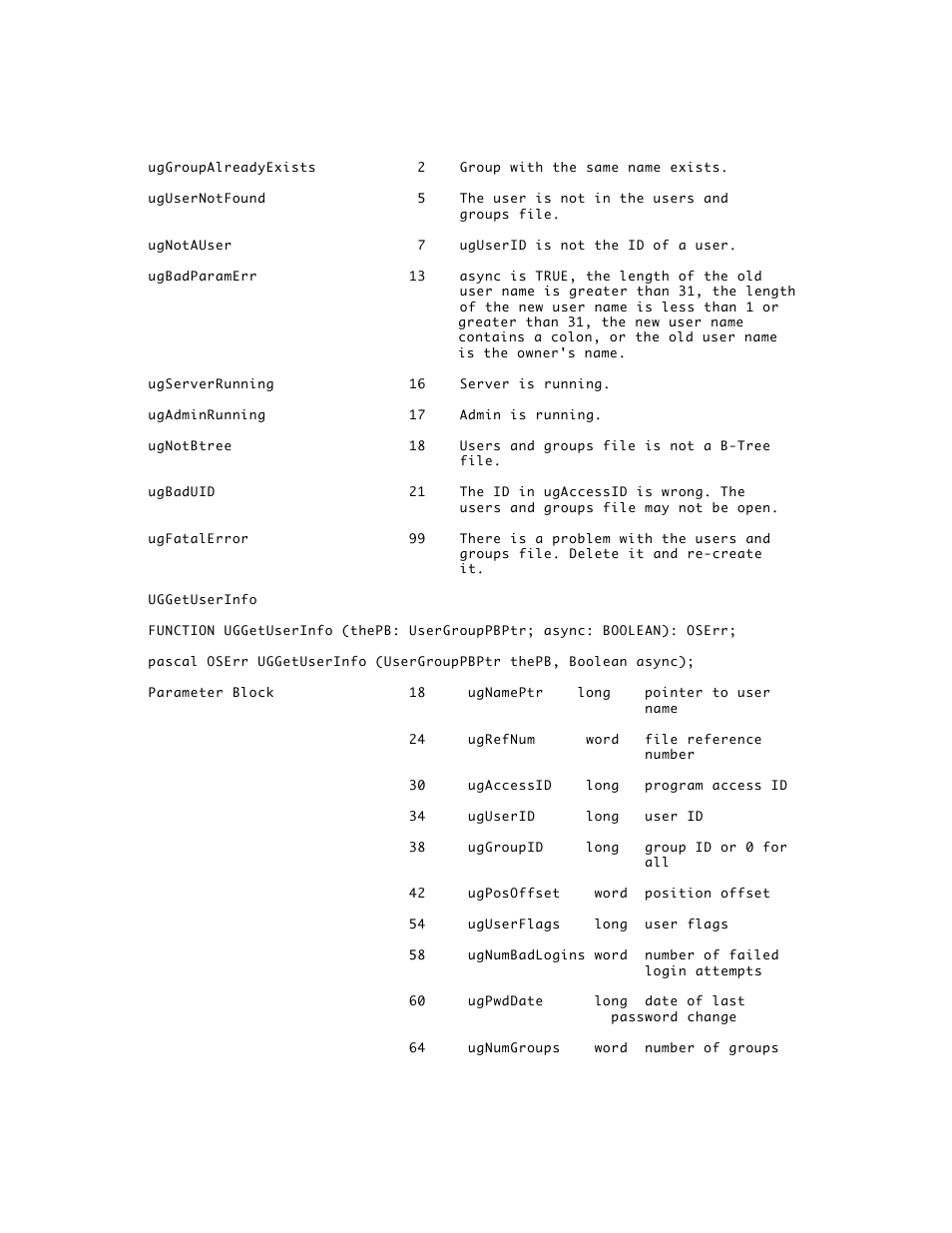 Apple AppleShare 3.0 Users and Groups Programming Interface User Manual | Page 11 / 32