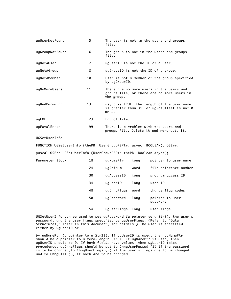 Apple AppleShare 3.0 Users and Groups Programming Interface User Manual | Page 13 / 32