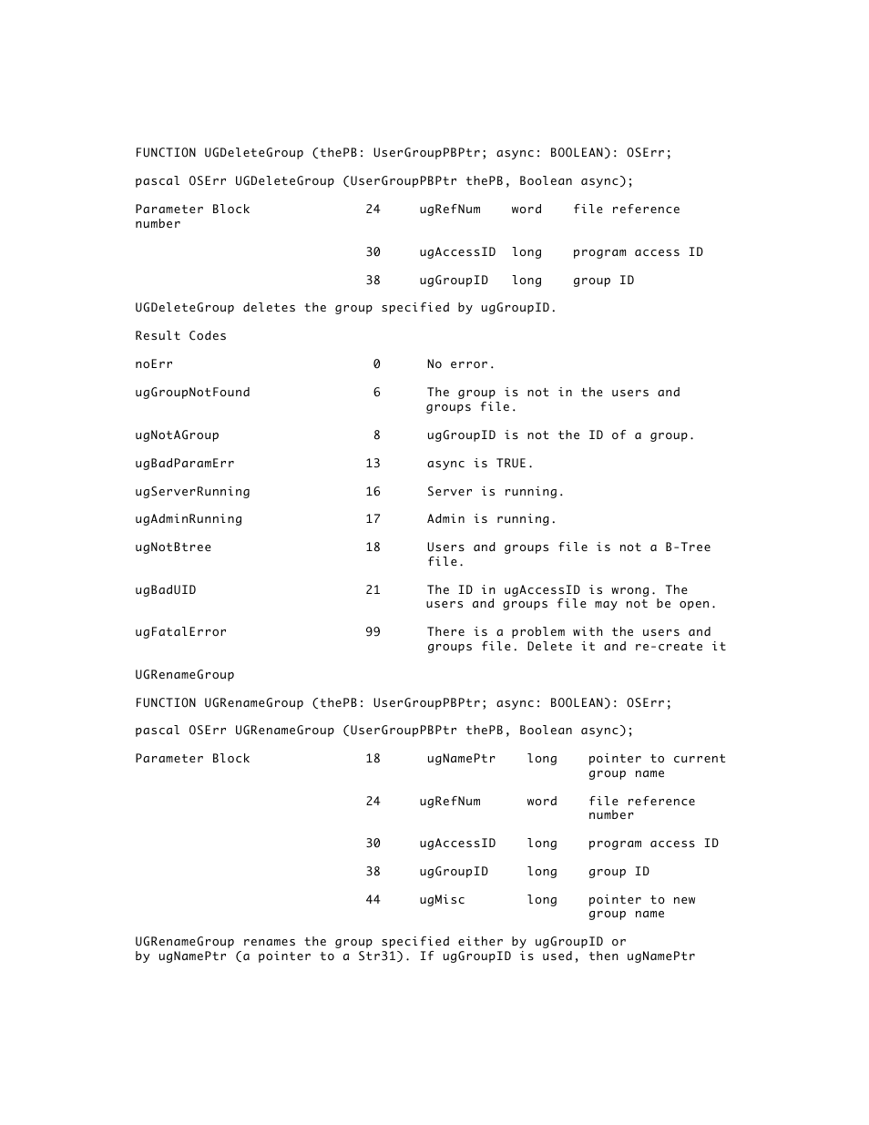 Apple AppleShare 3.0 Users and Groups Programming Interface User Manual | Page 16 / 32