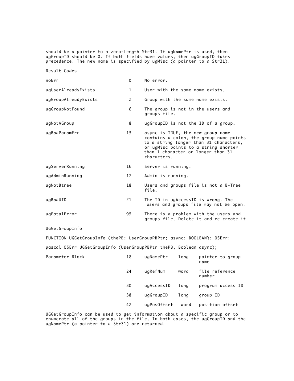 Apple AppleShare 3.0 Users and Groups Programming Interface User Manual | Page 17 / 32