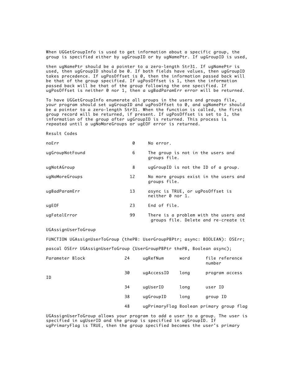 Apple AppleShare 3.0 Users and Groups Programming Interface User Manual | Page 18 / 32