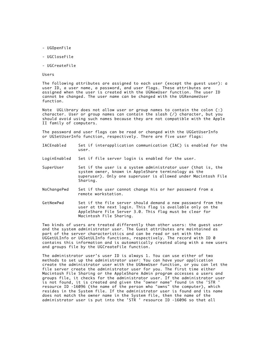 Apple AppleShare 3.0 Users and Groups Programming Interface User Manual | Page 2 / 32