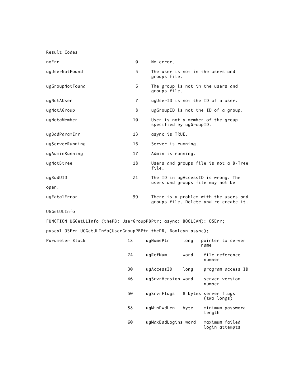 Apple AppleShare 3.0 Users and Groups Programming Interface User Manual | Page 20 / 32