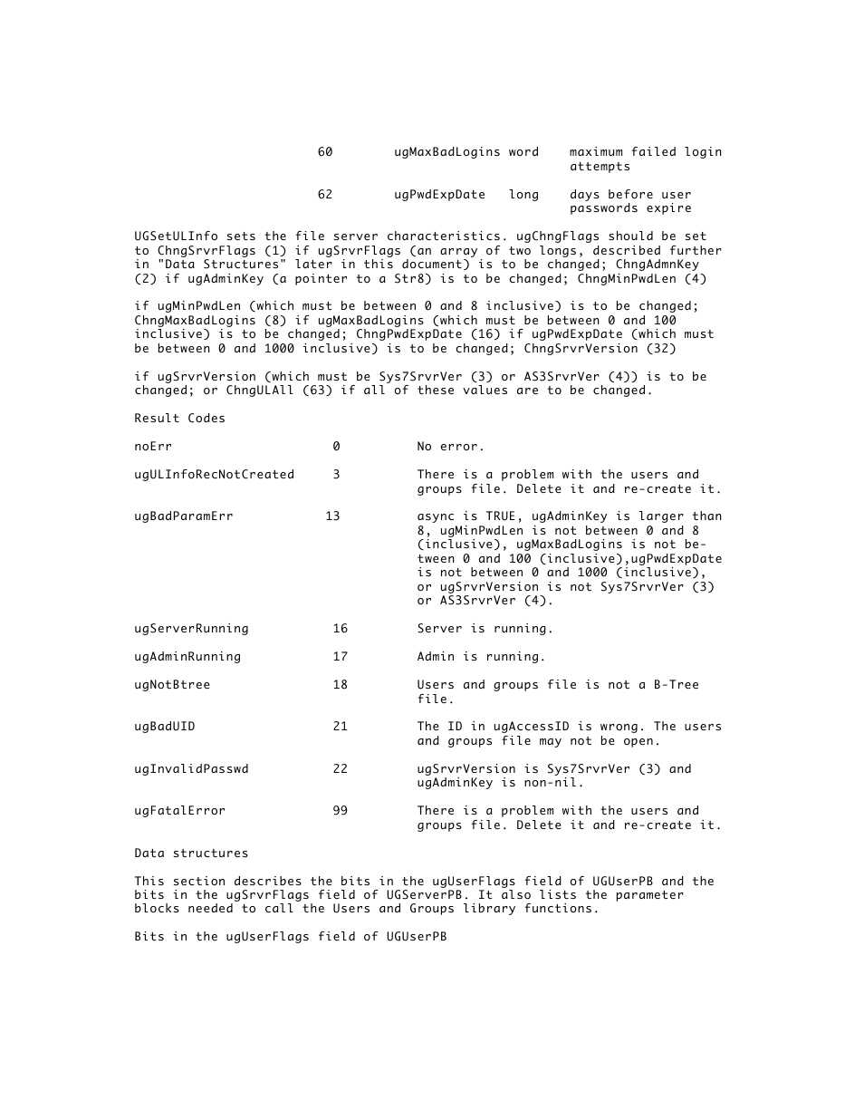 Apple AppleShare 3.0 Users and Groups Programming Interface User Manual | Page 22 / 32